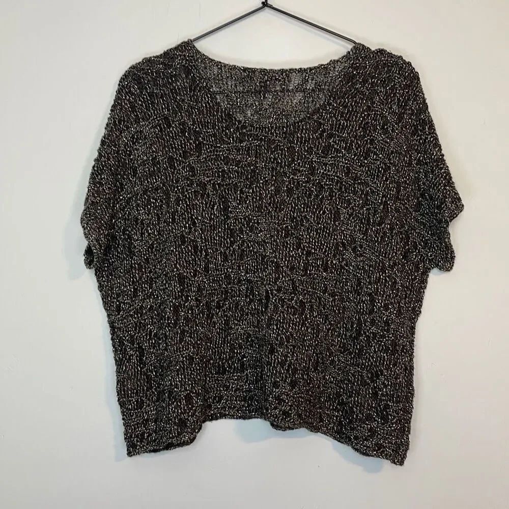 Eileen Fisher Wrapped Sparkle Jacquard Pullover M Petite - Picture 4 of 6